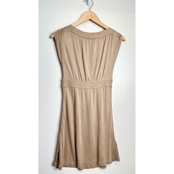 BCBGMAXAZRIA Dress Sleeveless Casual Button Detail Tan Size XS Mini - Picture 3 of 6